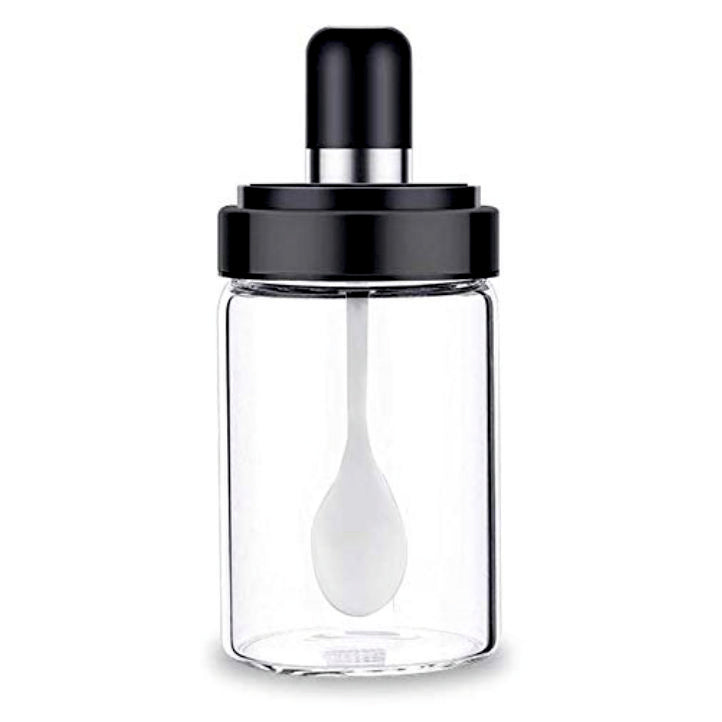 Kitchen Pickle Jar Glass Spice Container With Spoon Bottle For Dining Table, Salt, Tea, Sugar