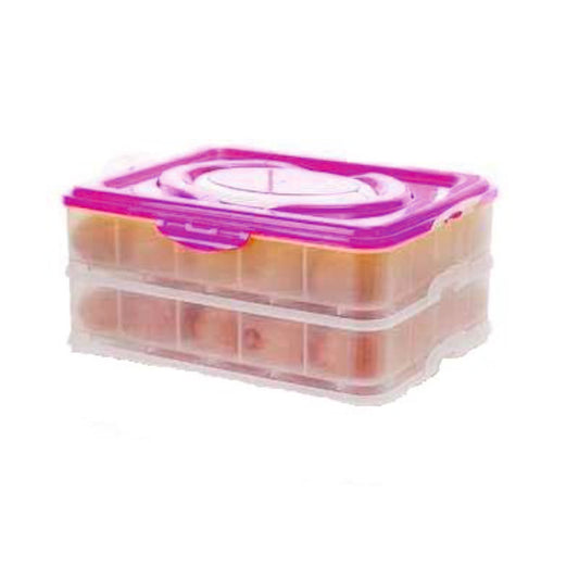 Double Layer 48 Egg Storage Box Food Storage Box Vegetable Storage Basket Grid Egg Holder with Tray Plastic Carrier Cases