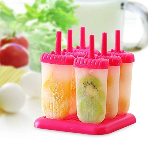 Plastic Reusable Popsicle Molds Ice Pop Makers Ice Pop Molds Kulfi Maker Mold, Candy Maker Plastic (Set of 6)