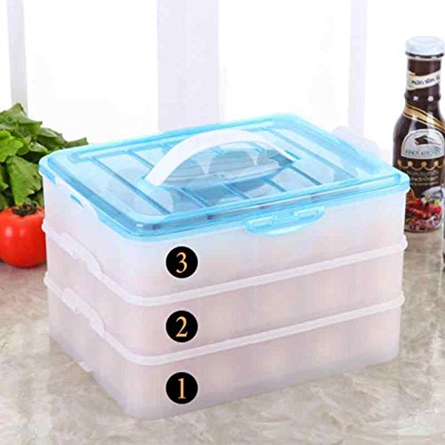 Egg Container 72 Grid Eggs Food Storage Box 3 Layer Shelf Plastic Case Organizer (Multicolor)