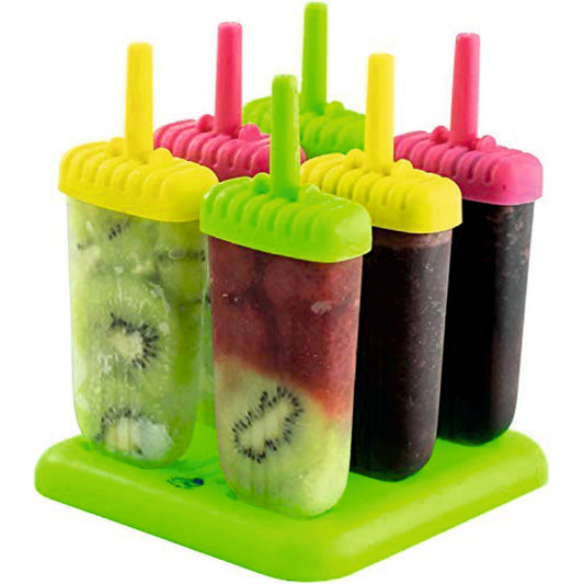 Plastic Reusable Popsicle Molds Ice Pop Makers Ice Pop Molds Kulfi Maker Mold, Candy Maker Plastic (Set of 6)