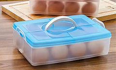 Egg Box 12 grids Refrigerator Kitchen Egg Storage Box Container Tray Carrier Egg Case Organizer Holder Box Container Egg (EGG BOX 12 GRID)