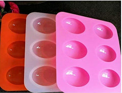 Silicone 6 Cavity Non Stick Egg Shape Soap Cake Chocolate Candy Muffin Bakeware Mould