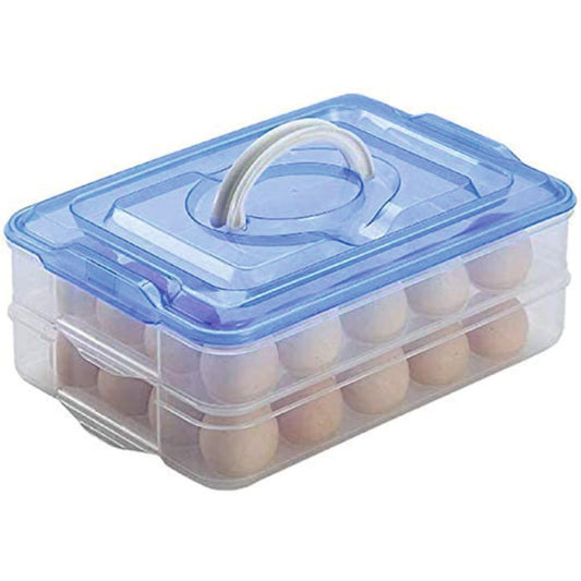 Plastic 24 Grids Egg Storage Tray Box Plastic Transparent Refrigerator Egg Storage Container