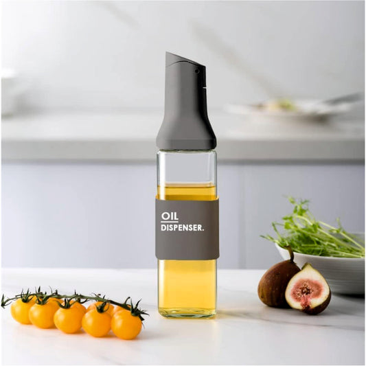 Glass Oil Bottle Square 500 ml with Auto Flip Caps Drip Free Bottle for Kitchen Pouring Oil, Olive Oil, Vinegar (Multicolor) (1 pc)