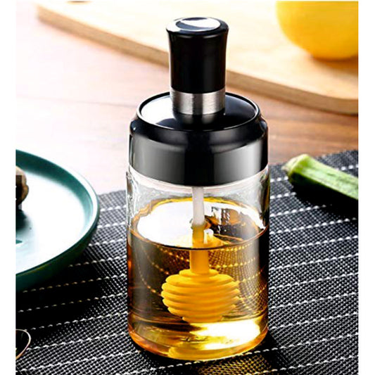 Borosilicate Glass Food Storage Jar Honey Storage with Dipper stick spoon -250 ml honey dispenser glass bottle