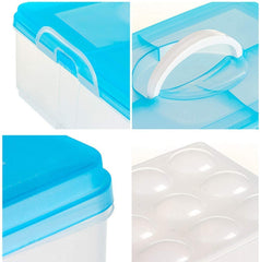 Egg Box 12 grids Refrigerator Kitchen Egg Storage Box Container Tray Carrier Egg Case Organizer Holder Box Container Egg (EGG BOX 12 GRID)