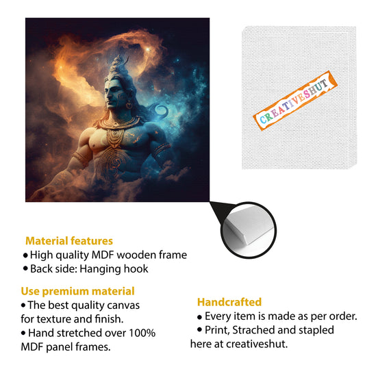 Mahadev Photo Print Canvas Frame