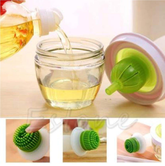 Kitchen Chef's Heat Resistant Basting Set Silicone Oil Brush Dispenser Glass Set for Cooking, BBQ, Baking, and Grilling