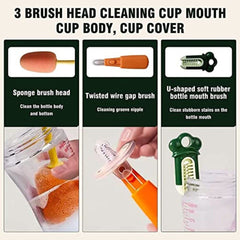 3-in-1 Sponge Cleaning Cup Brush Dish and Wine Glass Cleaner Brush with Long Handle Multifunctional Water Bottle for, Cup Bottle, Glass