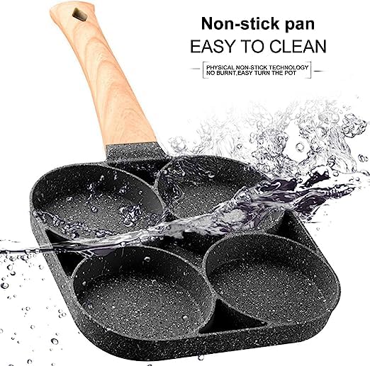 Egg Frying Pan Nonstick Pancake Pans 4-Cups cookware Pancake, Omelette Pan, Idli Non stic plat Harmless with Handle