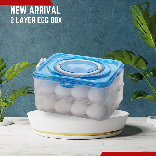 Plastic 24 Grids Egg Storage Tray Box Plastic Transparent Refrigerator Egg Storage Container