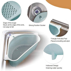 Sink Basket drains Corner Plastic Box Multipurpose Kitchen Corner Sink Strainer Basket Dish Organizer Tray Strainer