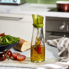 Oil Dispenser Bottle with Infuser Made of Glass, Oil Jar with Infuser, Oil Jar Bottle with Infuser