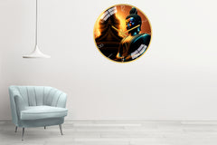 Flame Buddha Wall Clock