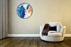 Blue Abstract Wall Clock