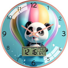 Cute Panda Holding Balloon Wall Clock