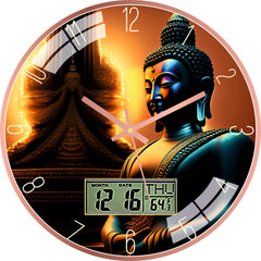 Flame Buddha Wall Clock