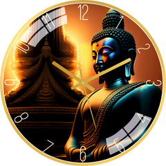 Flame Buddha Wall Clock