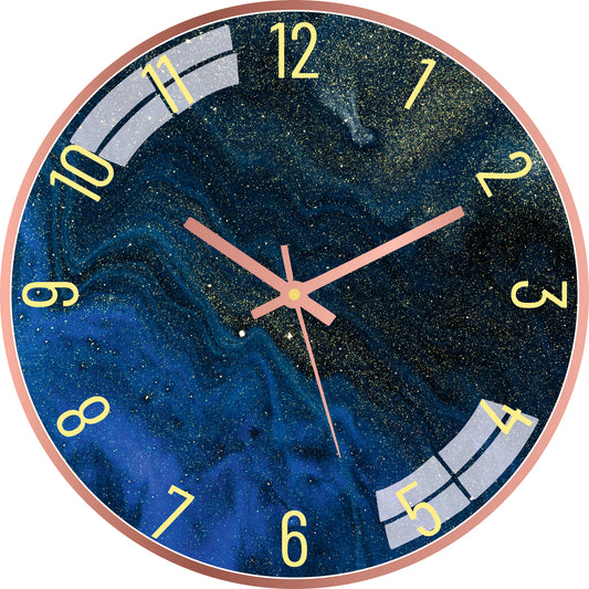 Blue Marble Abstract Wall Clock